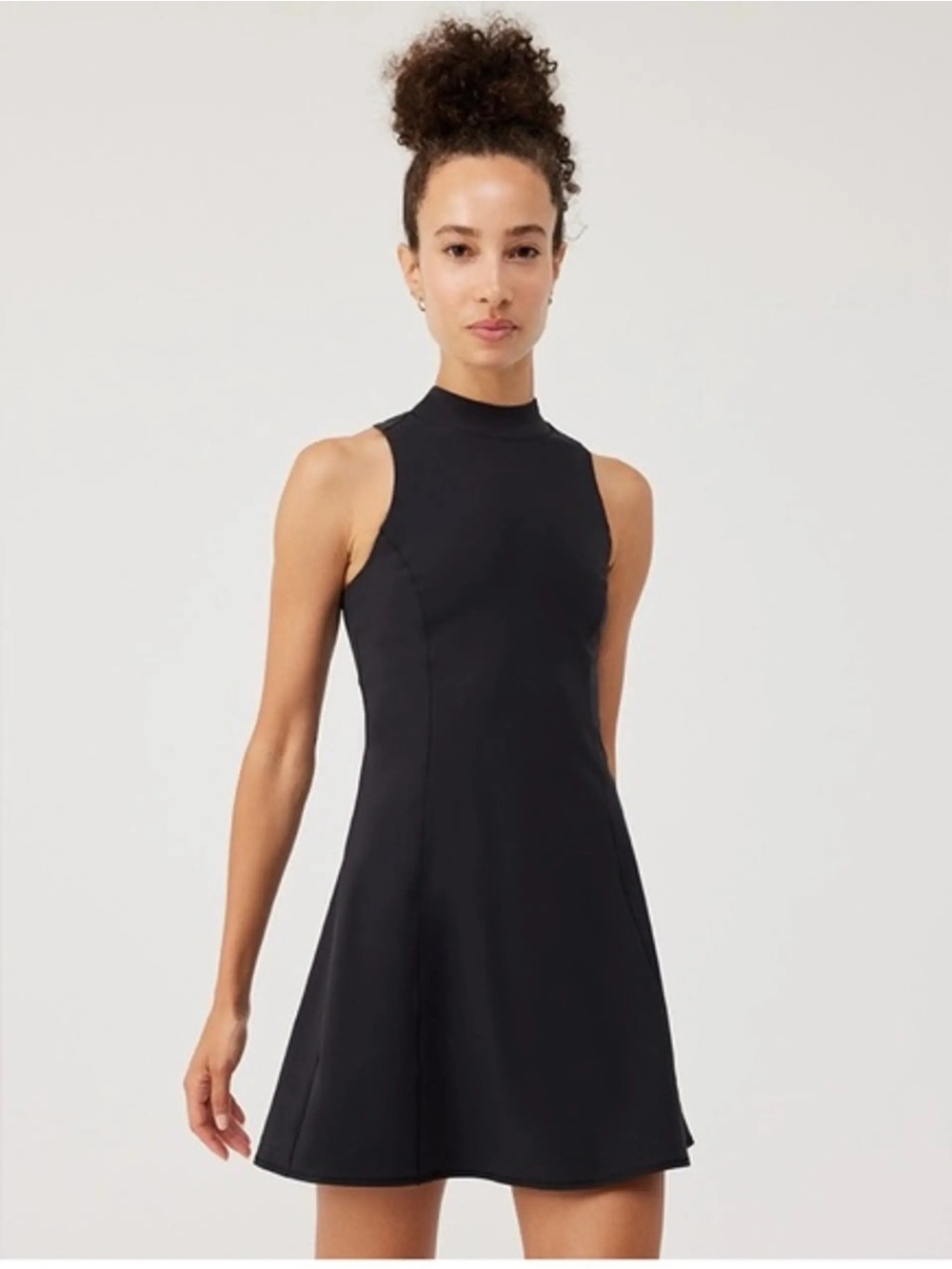 Outdoor Voices High Neck Black Athletic Dress w/ Shorts